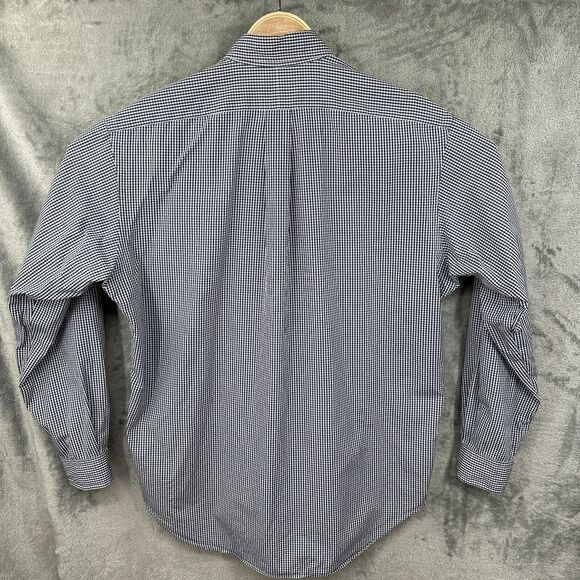 Polo Ralph Lauren Button-Down Shirt Men's Large Blue Plaid Bertrand Preppy‎ Pony - Picture 3 of 7